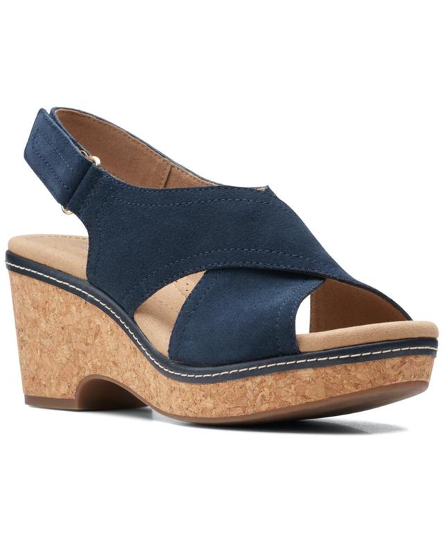 Clarks Womens Giselle Cove Slingback Platform Wedge Sandals Product Image