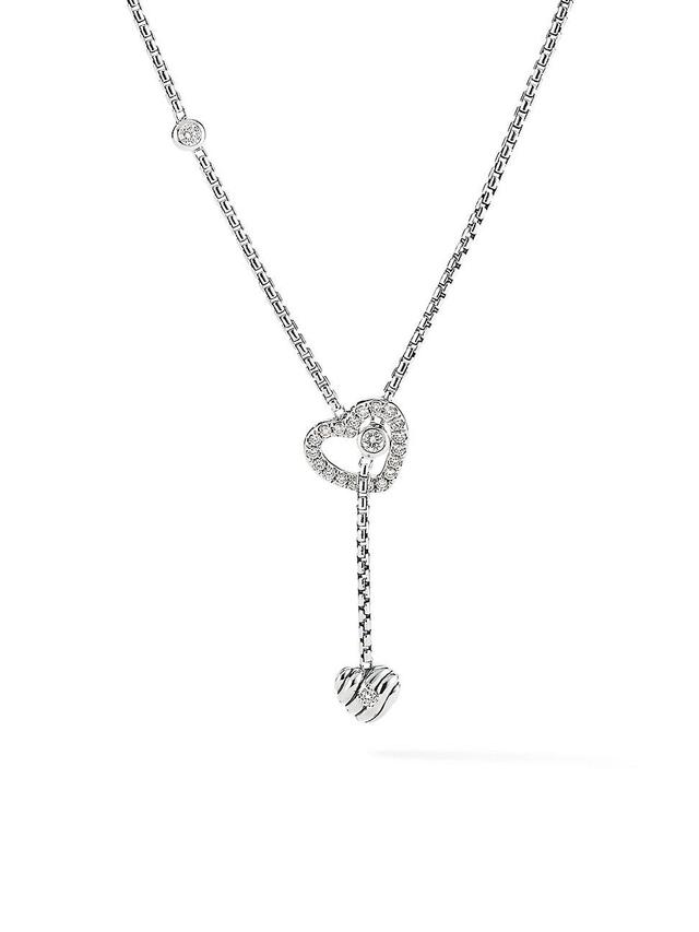 Womens Heart Y Necklace With Diamonds Product Image