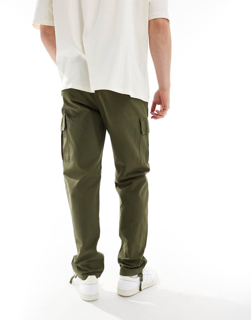 Jack & Jones loose fit cargo pants in olive Product Image