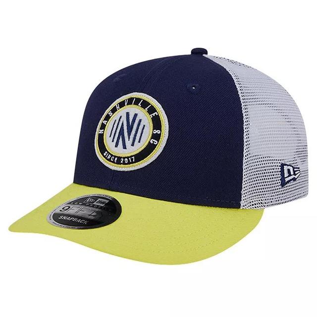 Mens New Era Nashville SC Throwback Trucker Low Profile 9FIFTY Snapback Hat, Blue Product Image