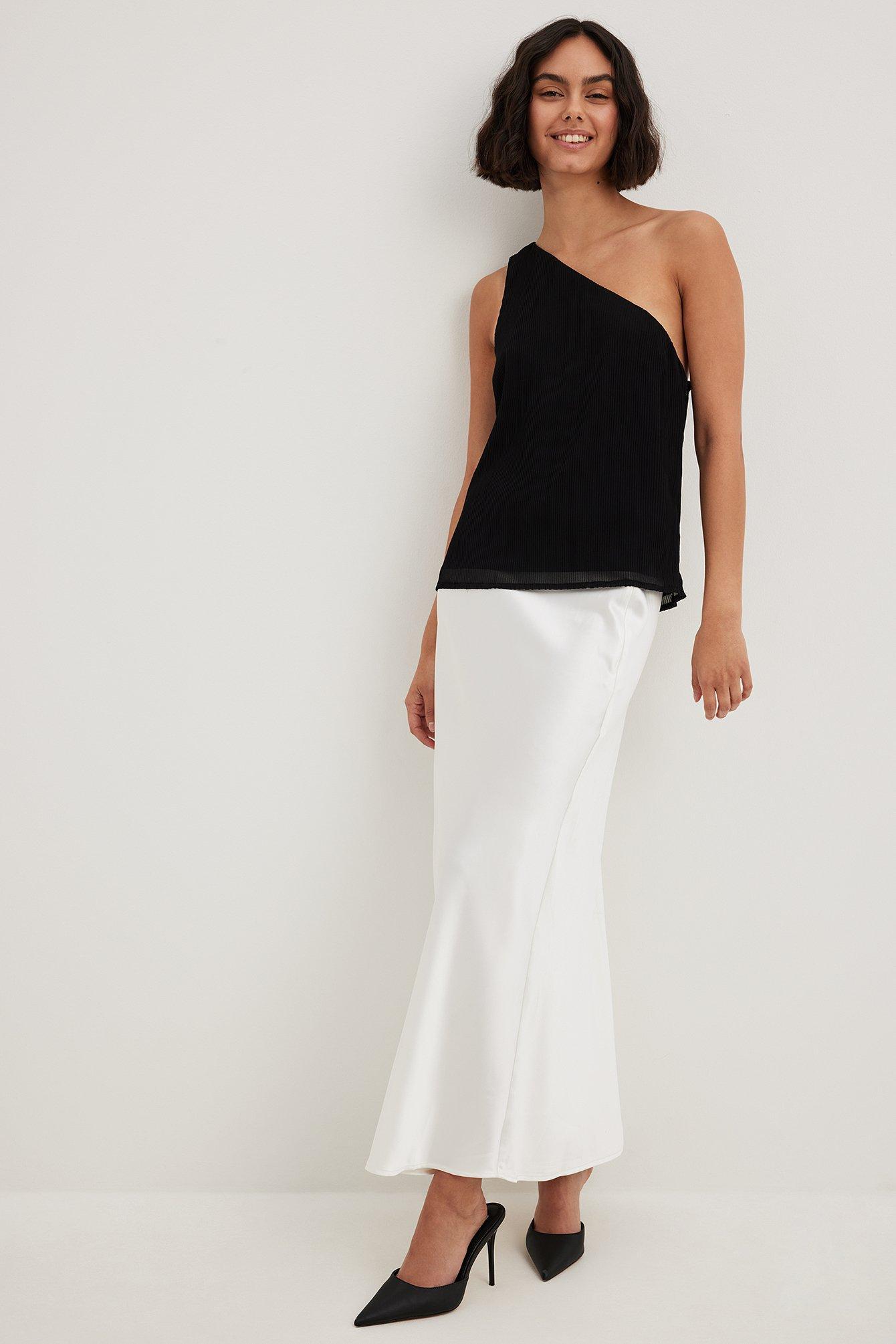 One Shoulder Plisse Top Product Image