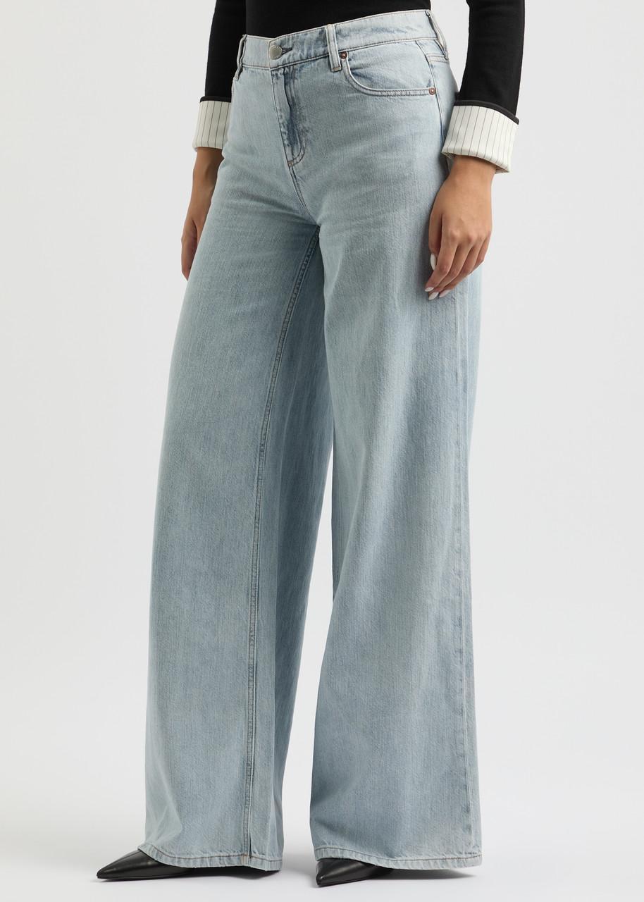 ALICE AND OLIVIA Harper Mid Rise Super Baggy Jean In Light Blue Product Image