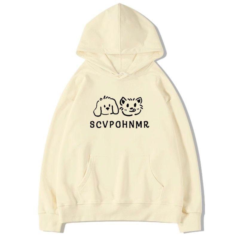 Couple Matching Cartoon Print Hoodie Product Image