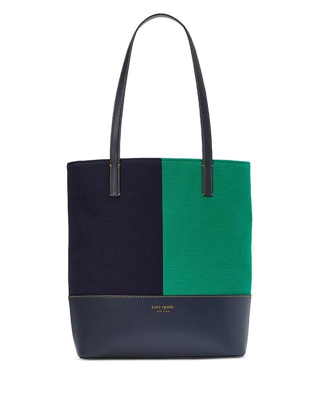 Kate Spade New York Waverly Racing Stripe Jacquard Large Tote (Cordovan Multi) Handbags Product Image