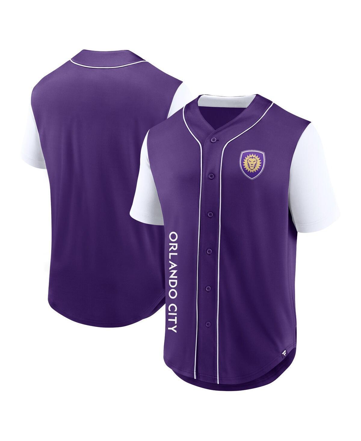 Mens Fanatics Branded Purple Orlando City SC Balance Fashion Baseball Jersey Product Image