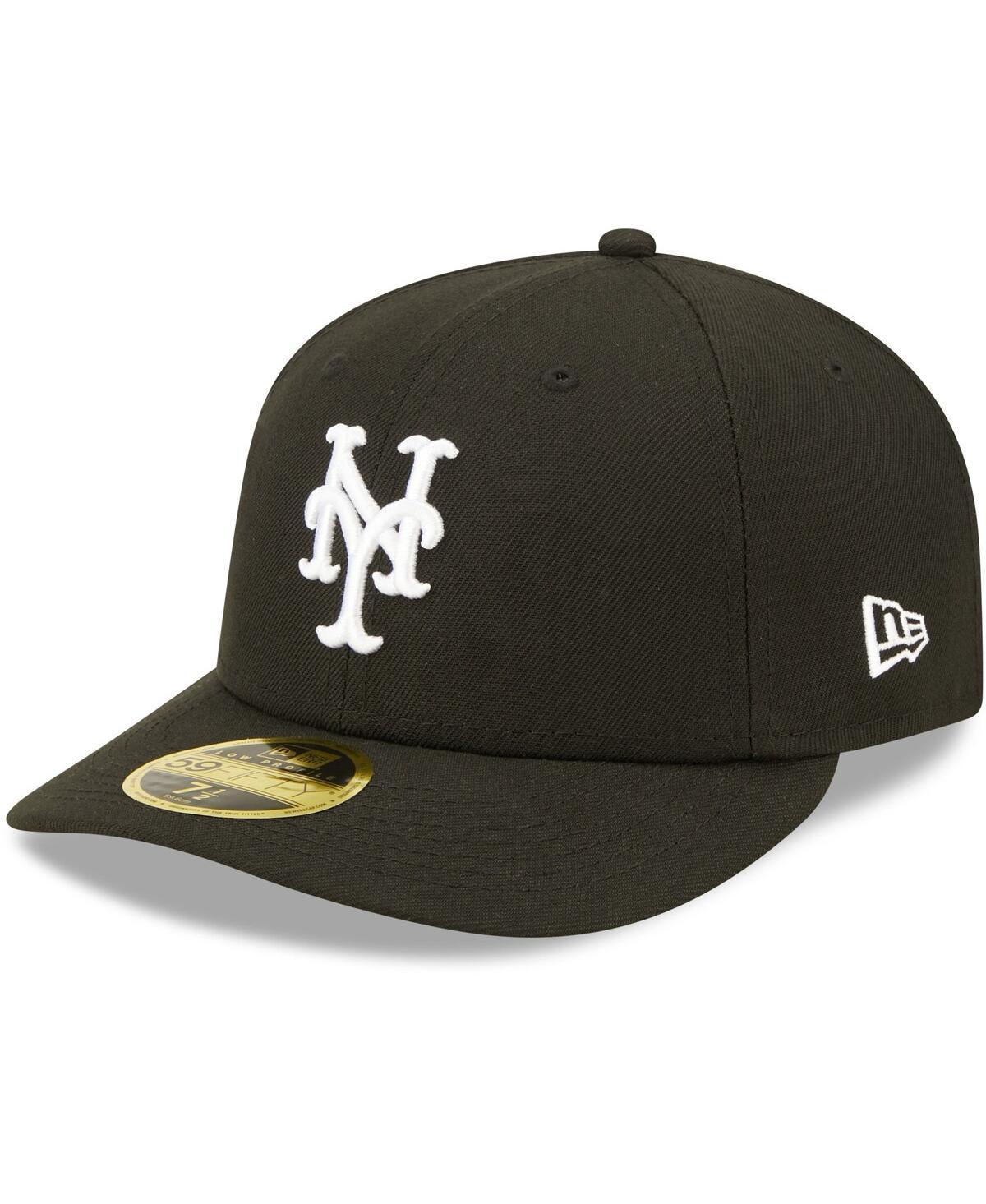 Mens New Era New York Mets Black & White Low Profile 59FIFTY Fitted Hat Product Image