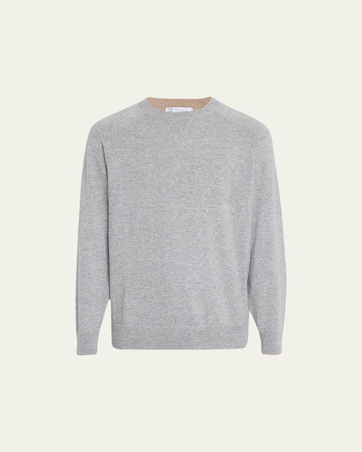 Mens Cashmere Raglan Crewneck Sweater Product Image