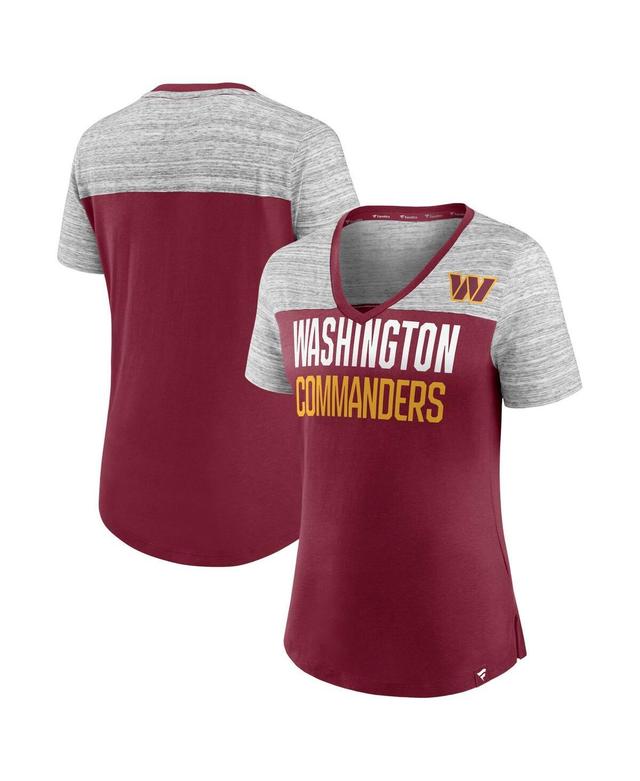 Womens Fanatics Burgundy Washington Commanders Close Quarters V-Neck T-shirt - Burgundy Product Image