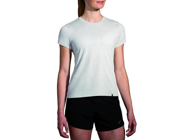 Brooks Luxe Short Sleeve (Heather Light Ash) Women's Clothing Product Image