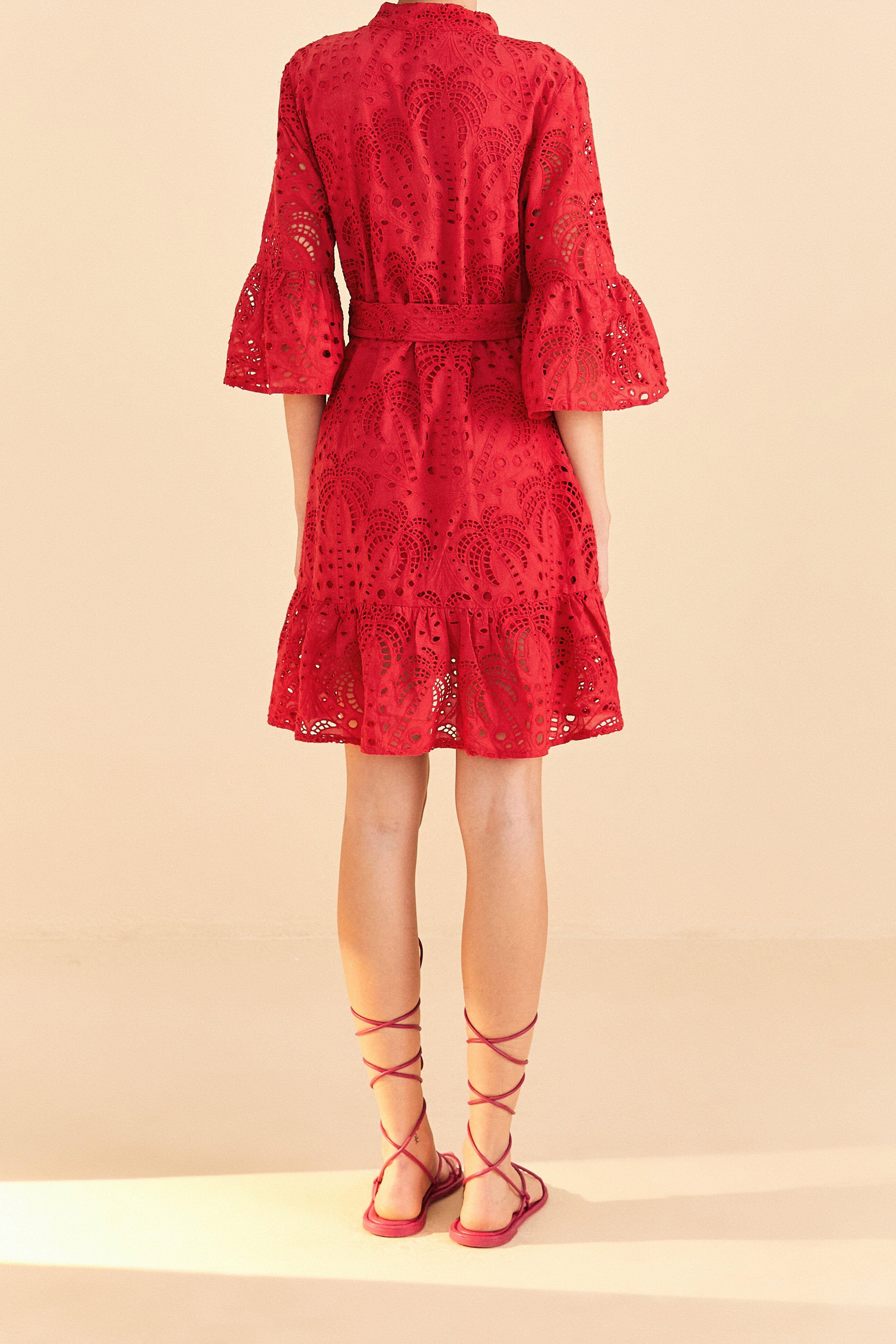 Red Palm Tree Mini Dress Product Image