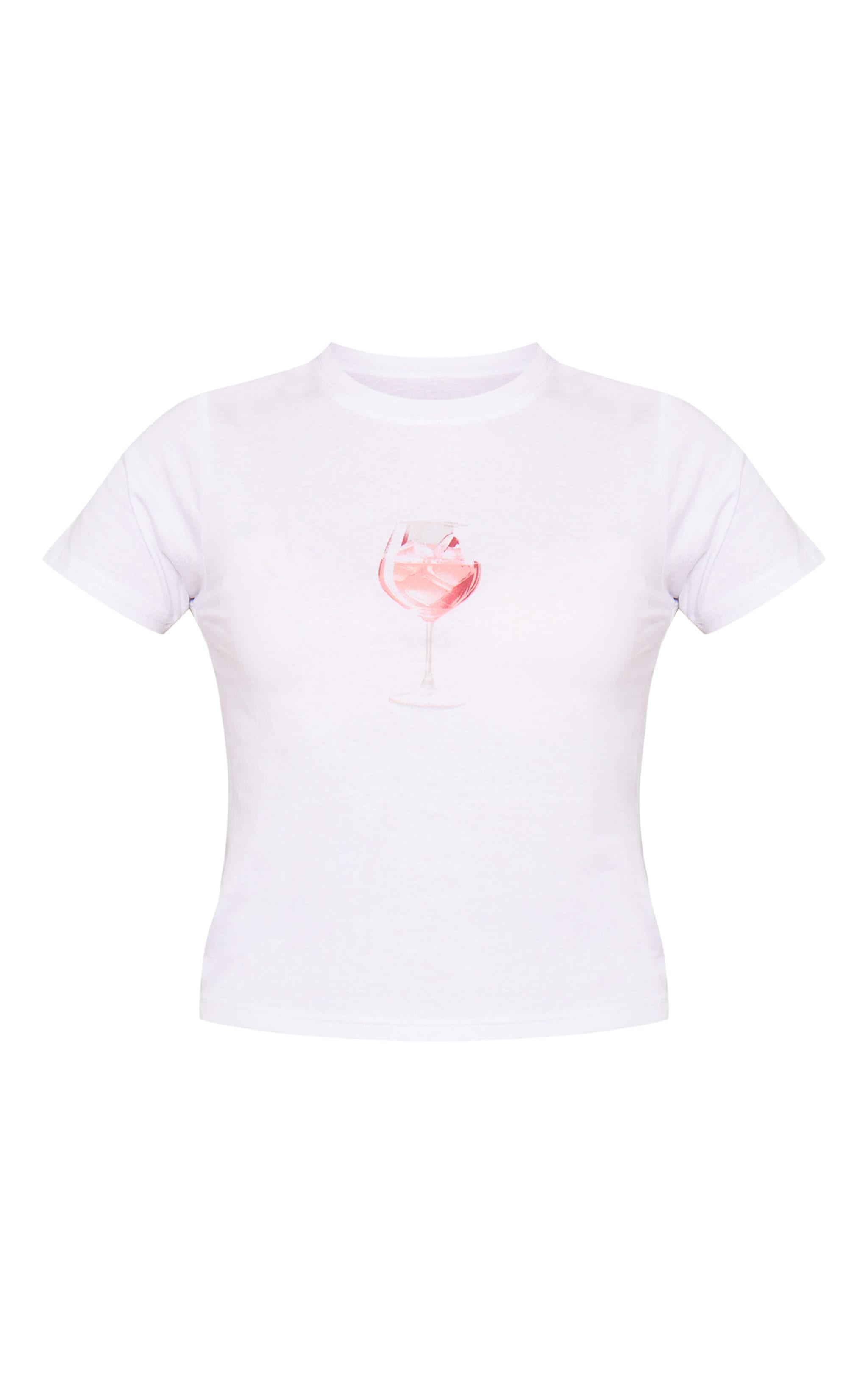 White Rose Graphic Fitted T Shirt Product Image