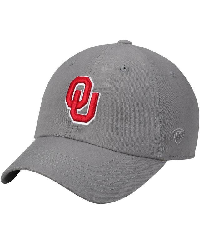 Mens Top of the World Gray Oklahoma Sooners Primary Logo Staple Adjustable Hat Product Image