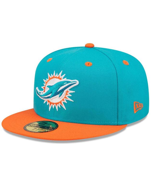 Mens New Era Aqua Miami Dolphins Flipside 59FIFTY Fitted Hat - Aqua Product Image