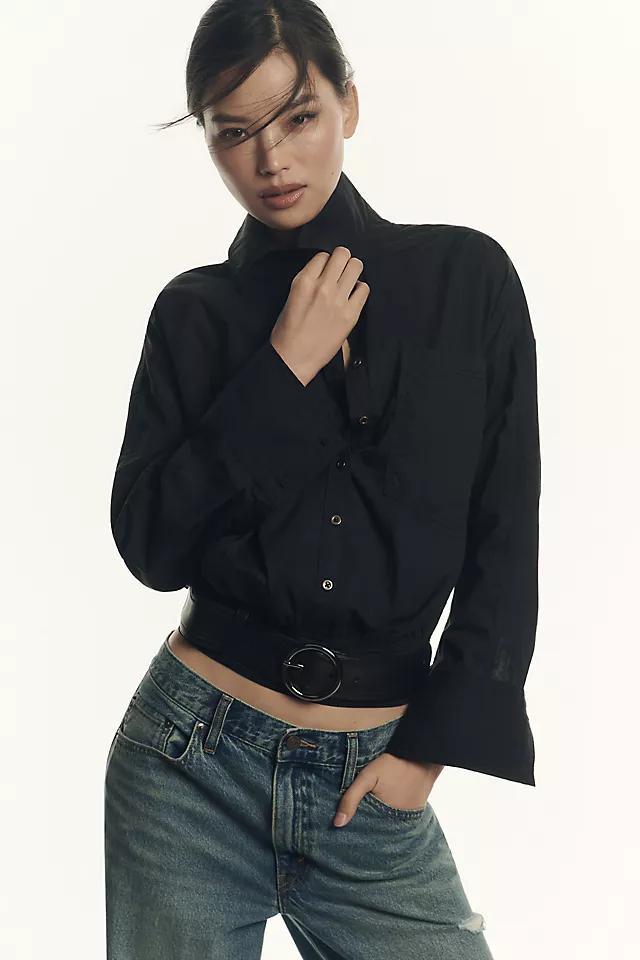 Pilcro Long-Sleeve Belt-Waist Blouse Product Image