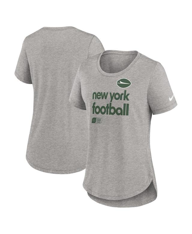 Nike Womens Heather Charcoal New York Jets Fashion Tri-Blend T-Shirt Product Image