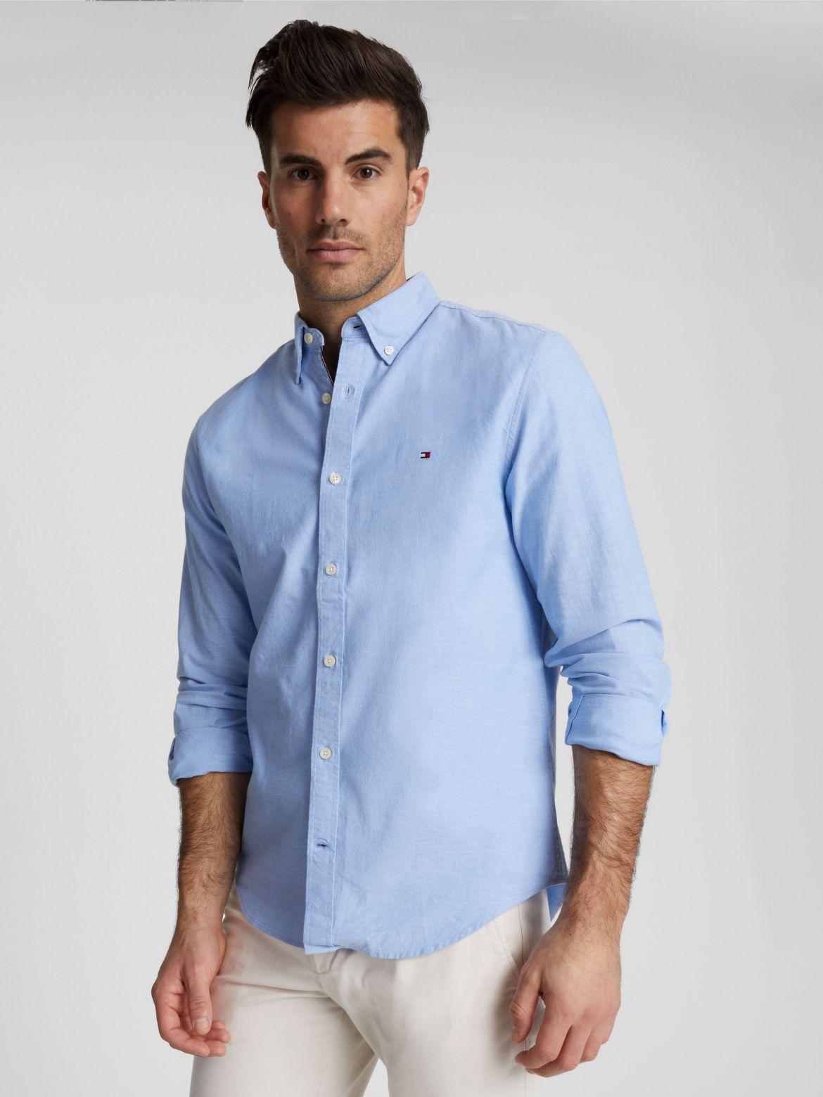 Tommy Hilfiger Men's Regular Fit Solid Stretch Oxford Shirt Product Image