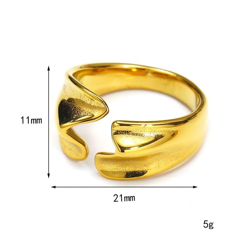 Ruffle Stainless Steel Open Ring Product Image