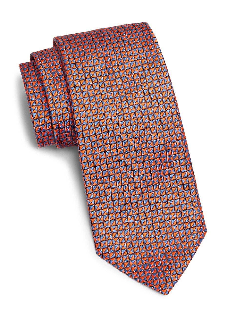 Mens Inverted Diamond Jacquard Silk Tie Product Image