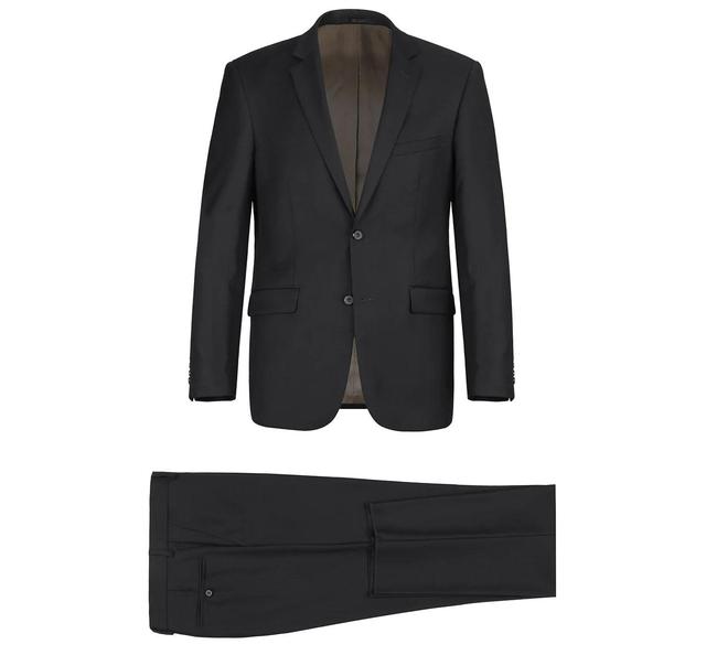 (Limited Sizes) Black 100% Virgin Wool Regular Fit Pick Stitched 2 Piece Suit Product Image