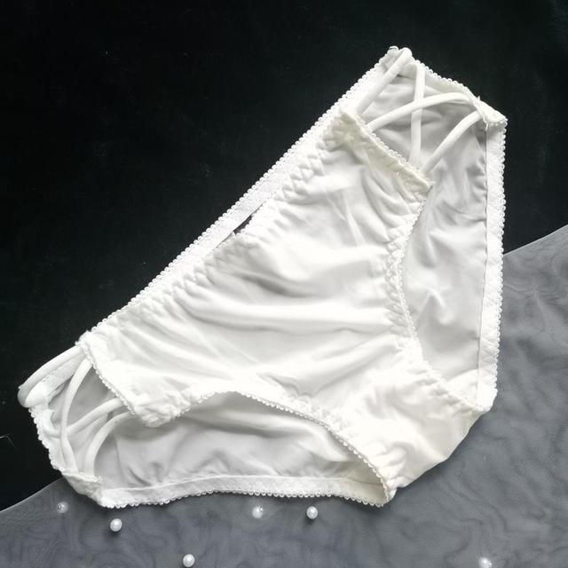 Plain Strappy Lace Trim Bikini Panties Product Image