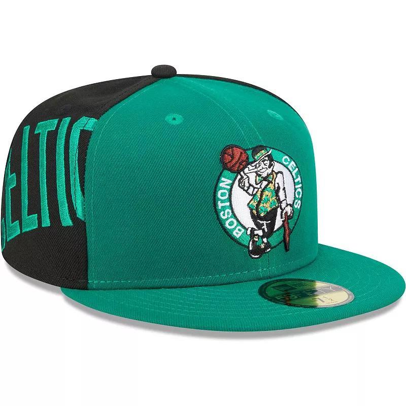 Mens New Era Kelly /Black Boston Celtics Gameday Wordmark 59FIFTY Fitted Hat Product Image