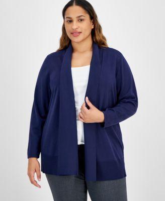 Plus Size Open-Front Cardigan Sweater, Created for Macy's  Product Image