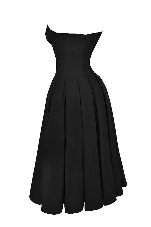 Lady Black Strapless Midi Dress Product Image