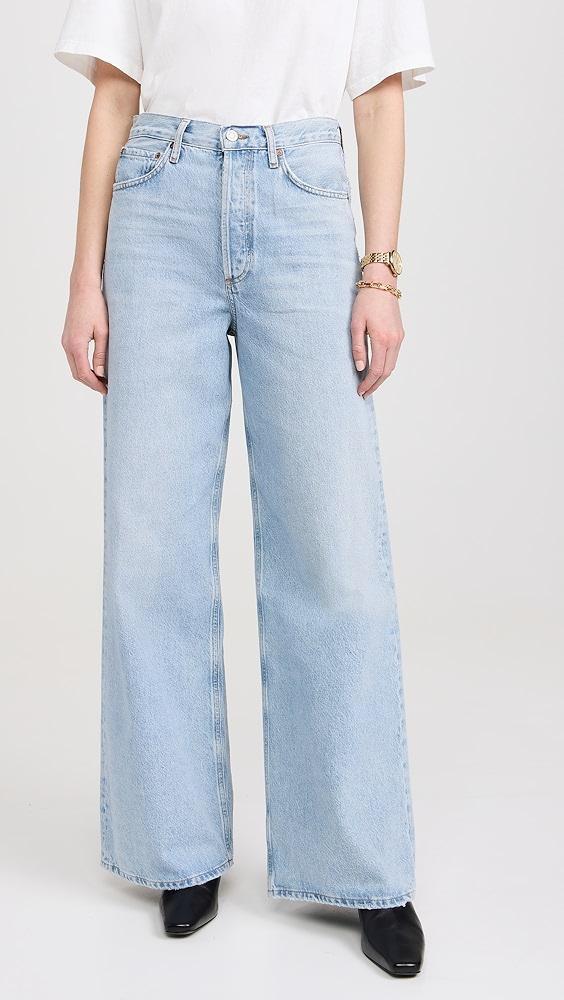 AGOLDE Dame High Rise Wide Leg No Cuff Jeans | Shopbop Product Image