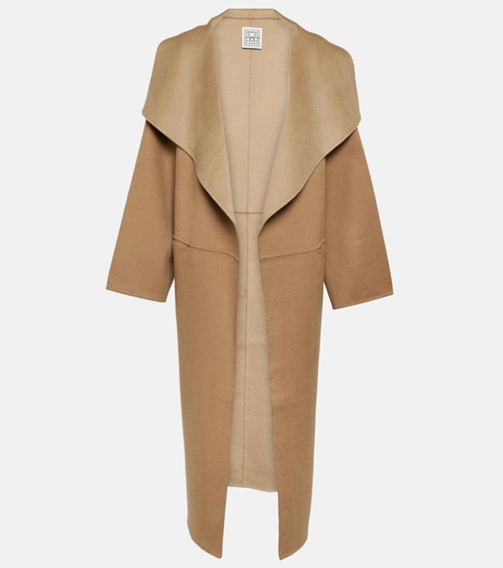 TOTÊME Tan Cashmere Wool Signature Coat In Camel Product Image