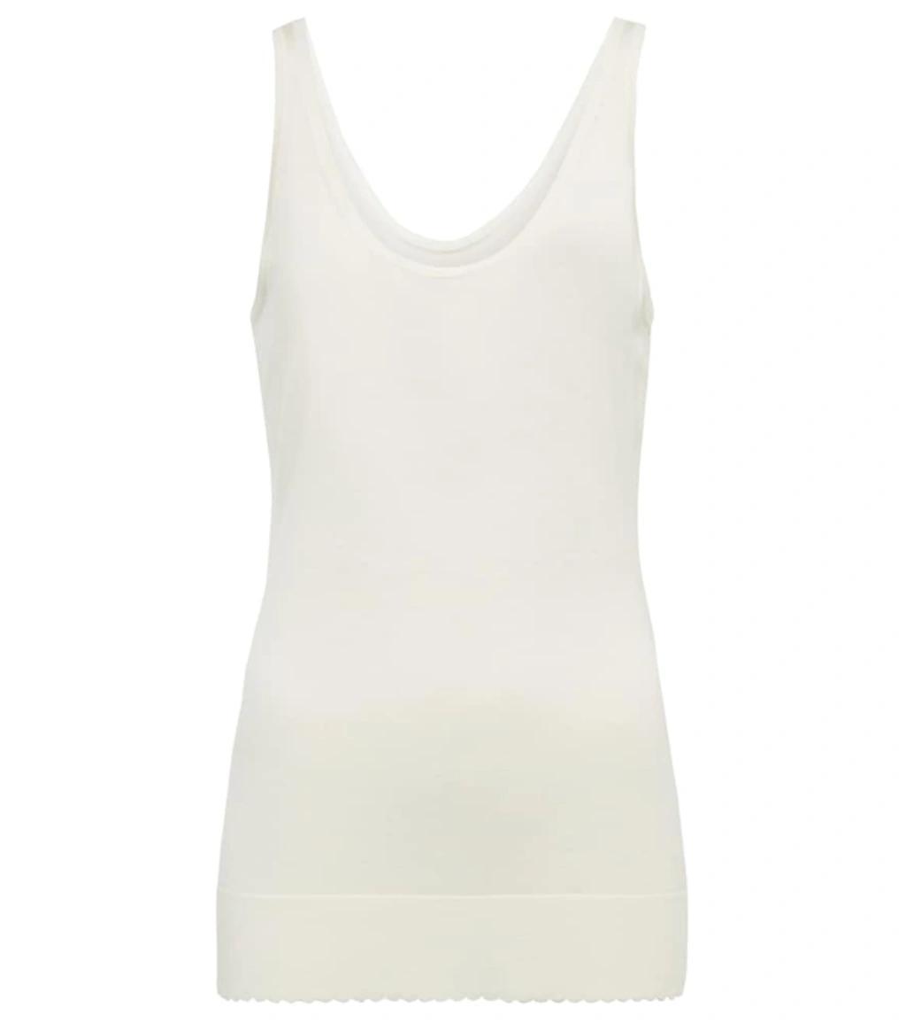 Knit Scallop-trim Tank In Iconic Milk Product Image