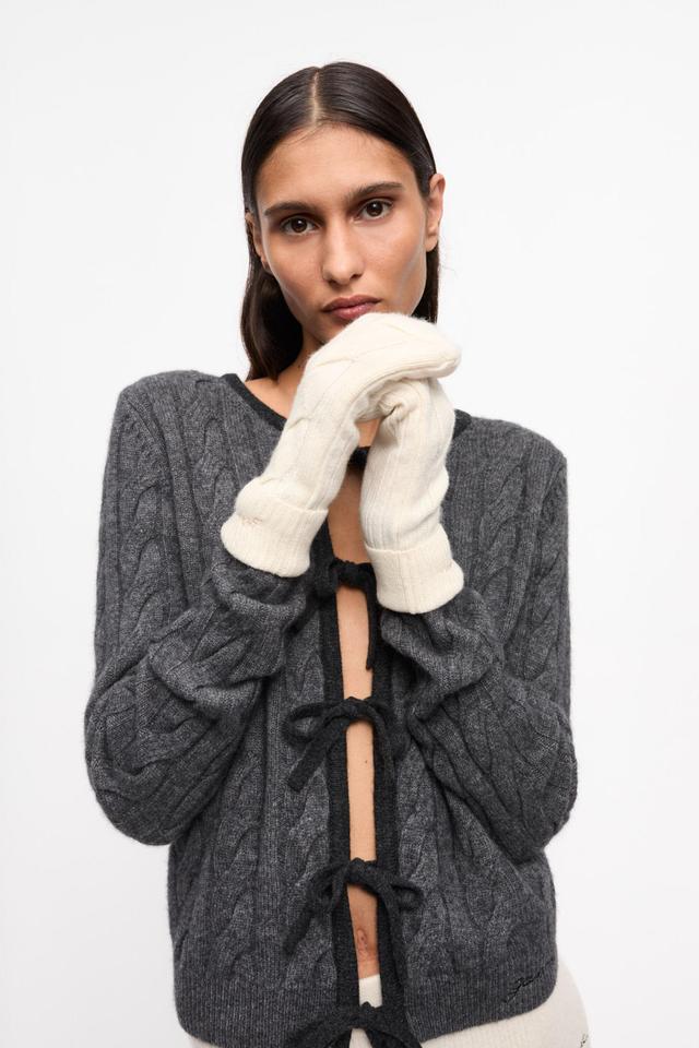 Off-white Cashmere Mix Mittens Product Image