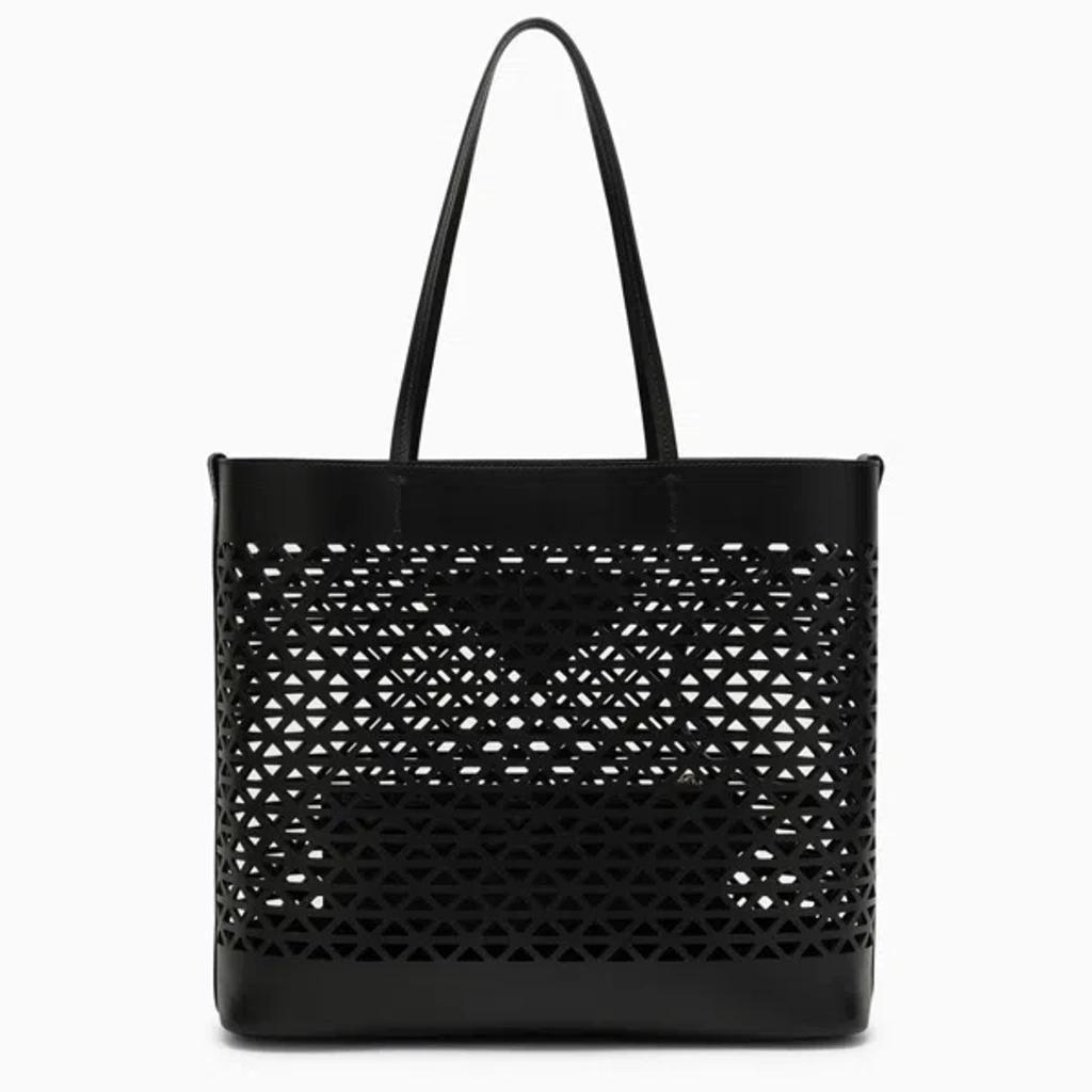 PRADA Woman Black Leather Shopping Bag Product Image