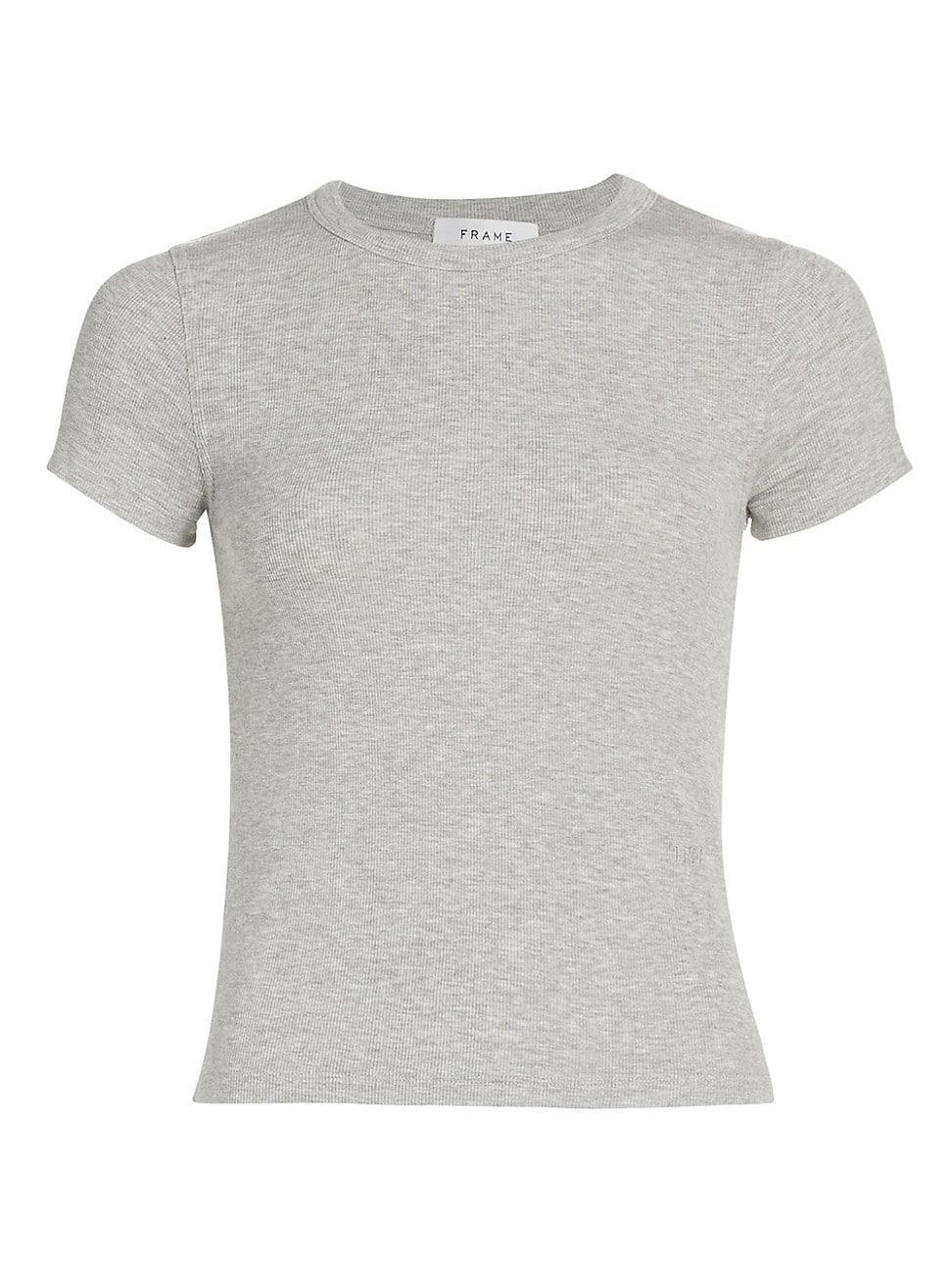 Womens Shrunken Rib-Knit T-Shirt Product Image