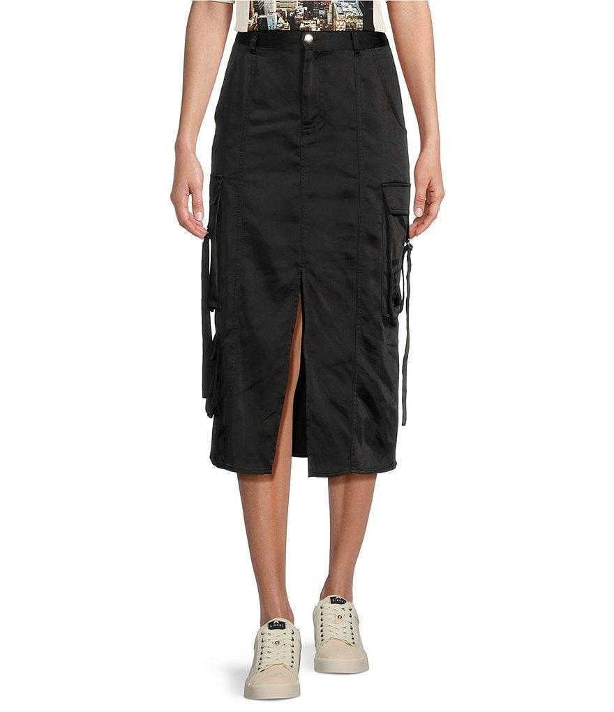 GB Satin Cargo Midi Skirt Product Image