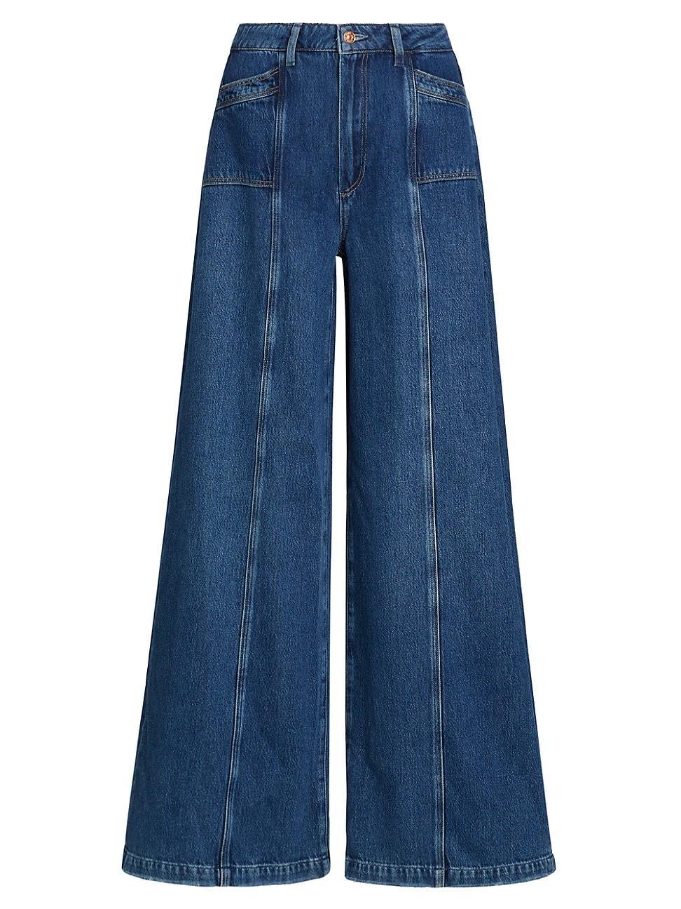 Womens Portia High-Rise Seamed Wide Flare Jeans Product Image