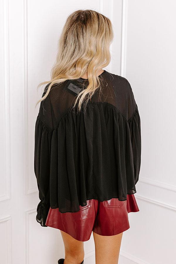 Uptown Allure Chiffon Top in Black Product Image