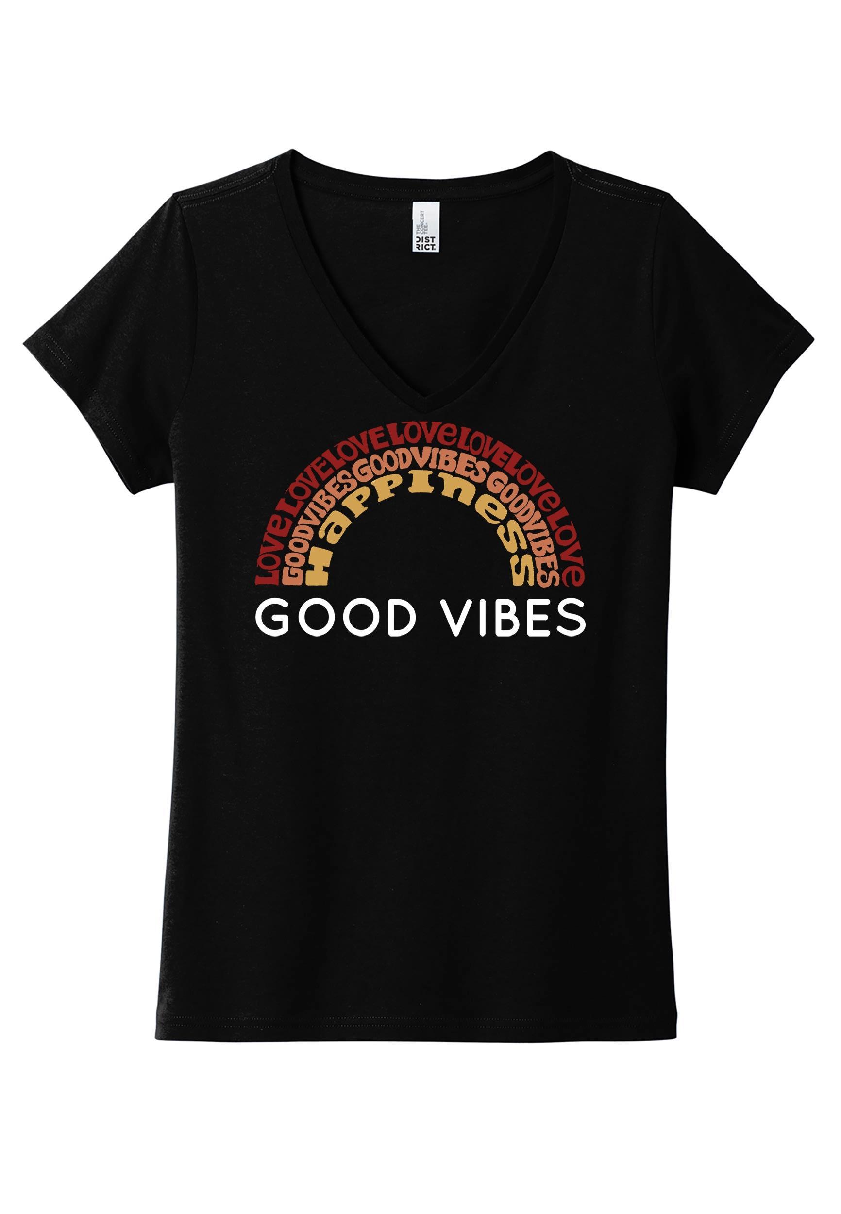 LA Pop Art Women's Word Art Good Vibes Graphic Tee Product Image