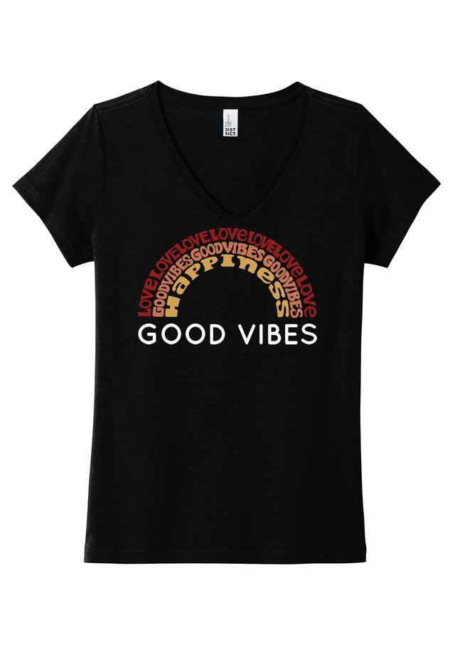 LA Pop Art Women's Word Art Good Vibes Graphic Tee Product Image