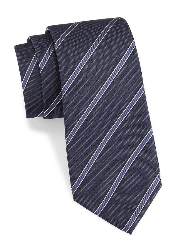 Mens Textured Striped Silk Tie Product Image