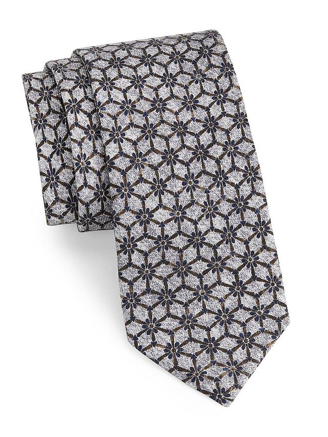 Mens COLLECTION Geo Floral Silk Tie Product Image