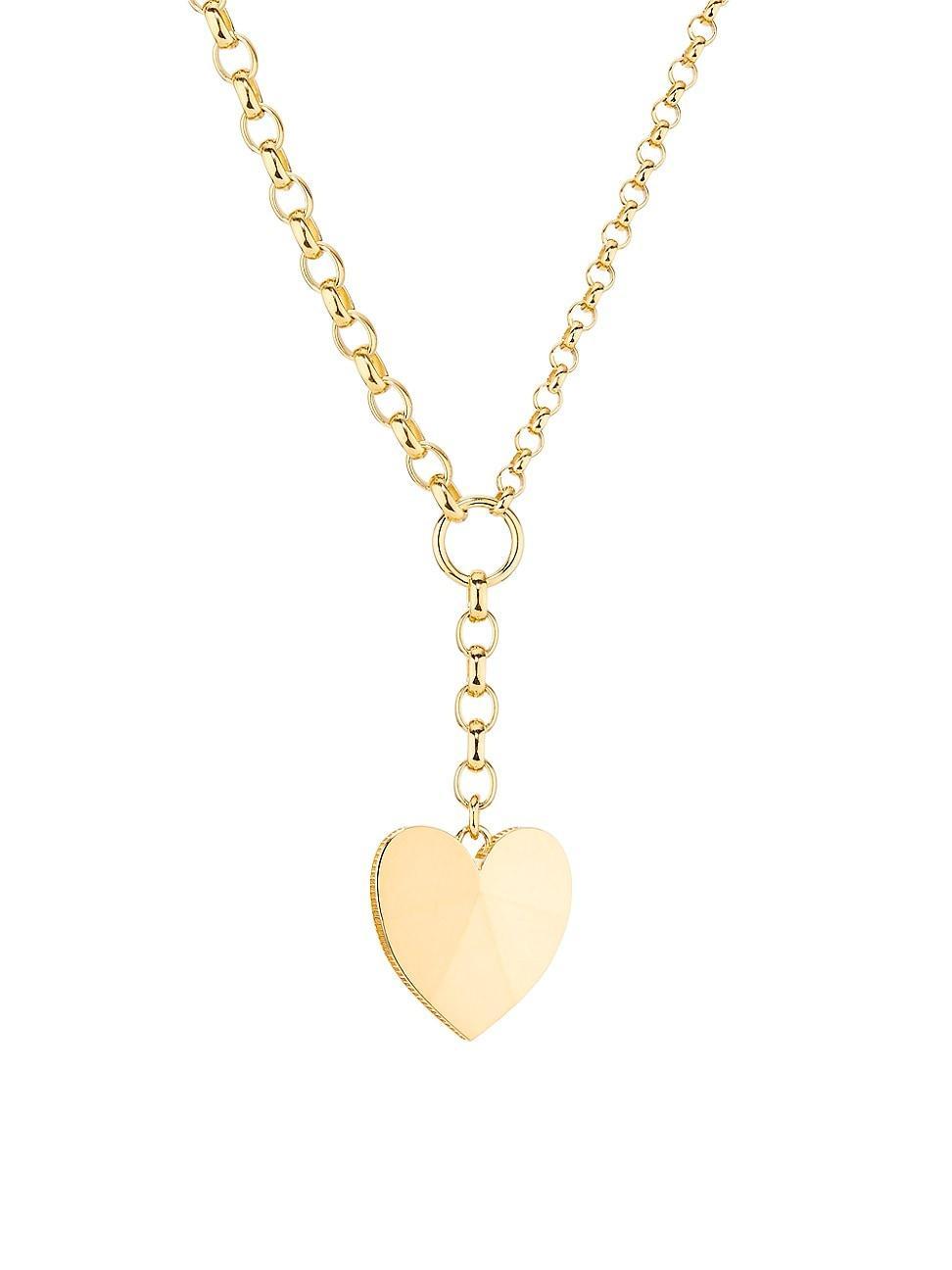 Womens Facets Of Love 18K Yellow Gold Heart Pendant Necklace Product Image