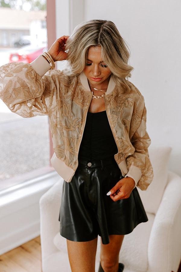 Statement Piece Velvet Burnout Bomber Jacket Product Image