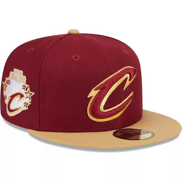 Mens New Era Wine/Gold Cleveland Cavaliers Gameday Gold Pop Stars 59FIFTY Fitted Hat Product Image