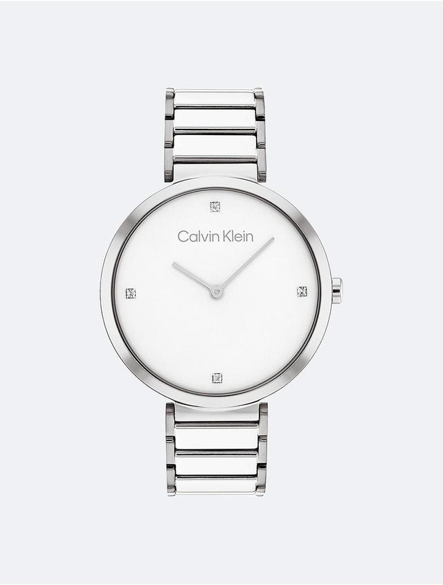 Calvin Klein Womens Minimal T-Bar Open Link Bracelet Watch - Metallic Product Image