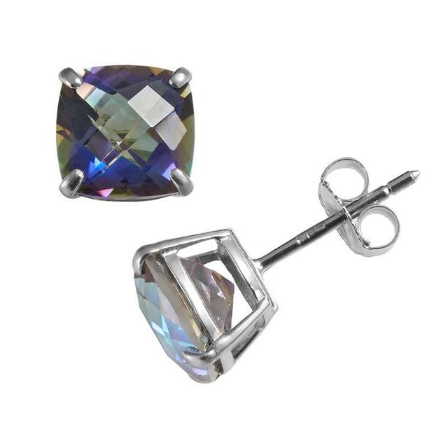 Designs by Gioelli Sterling Silver Rainbow Blue Quartz Stud Earrings, Womens, Multicolor Product Image