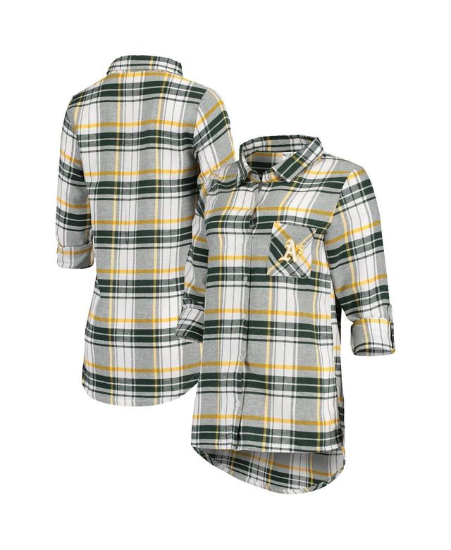 Womens Concepts Sport /Gold Oakland Athletics Accolade Flannel Nightshirt Product Image