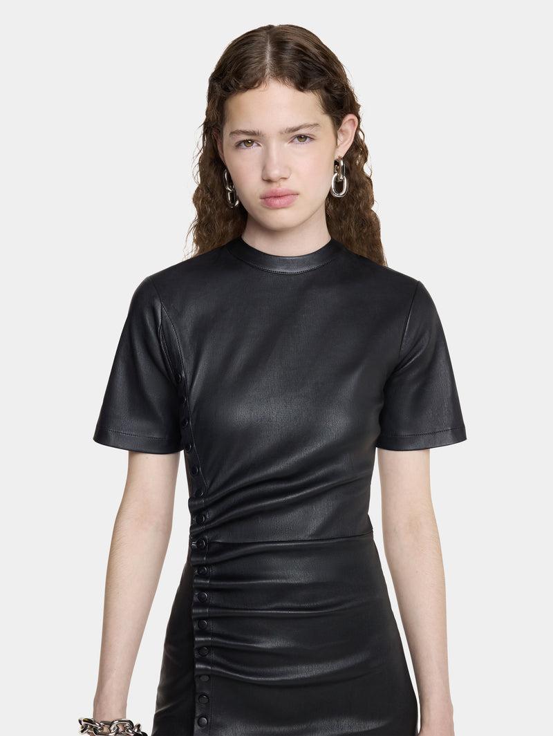 SHORT GATHERED DRESS IN LAMBSKIN Product Image