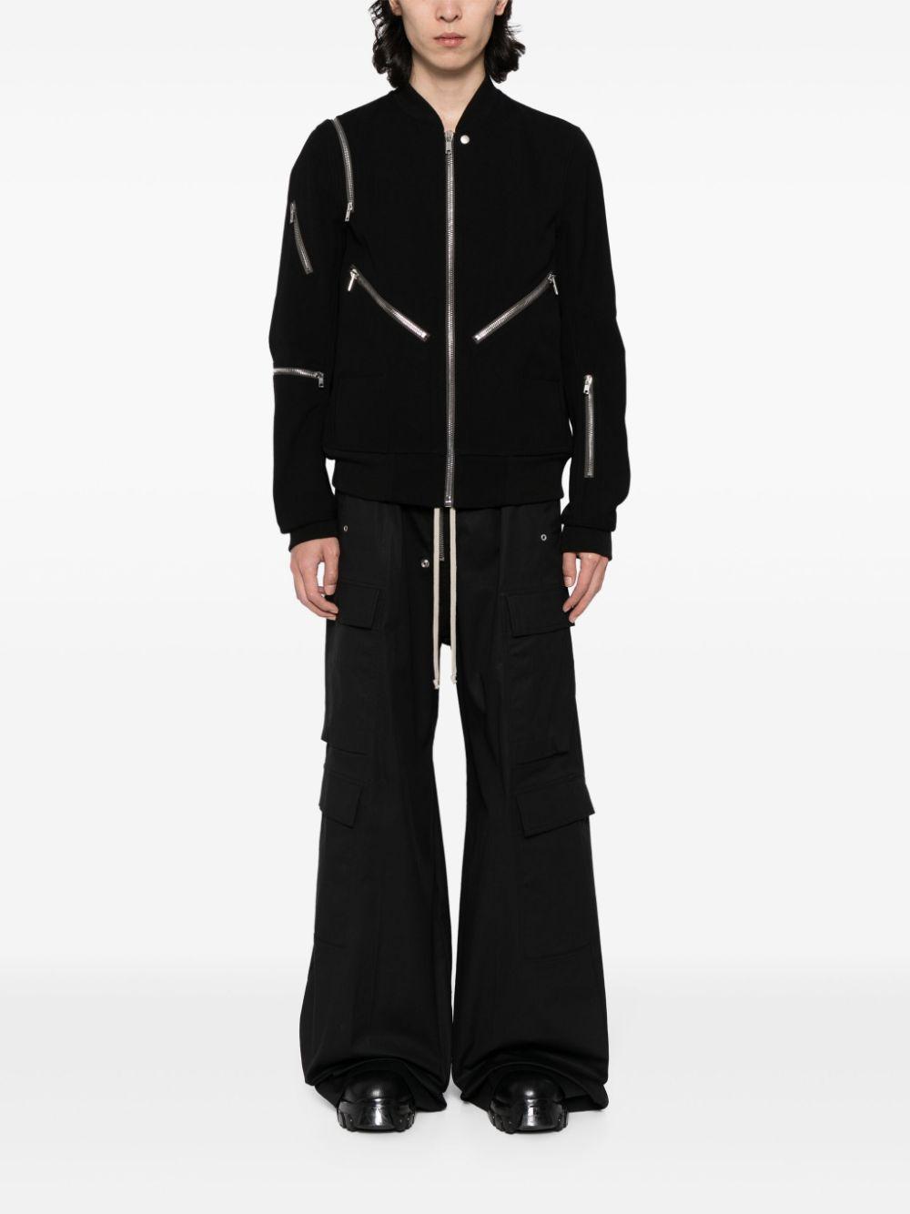 RICK OWENS Zip-detalining Bomber Jacket In Black Product Image