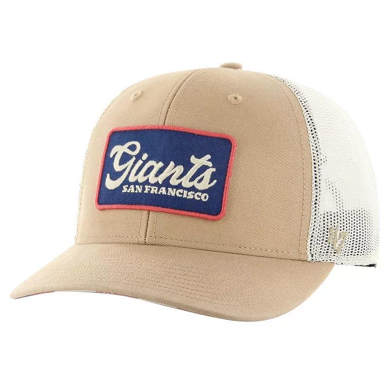 47 Brand Mens Khaki San Francisco Giants Glory Daze Trucker Adjustable Hat Product Image