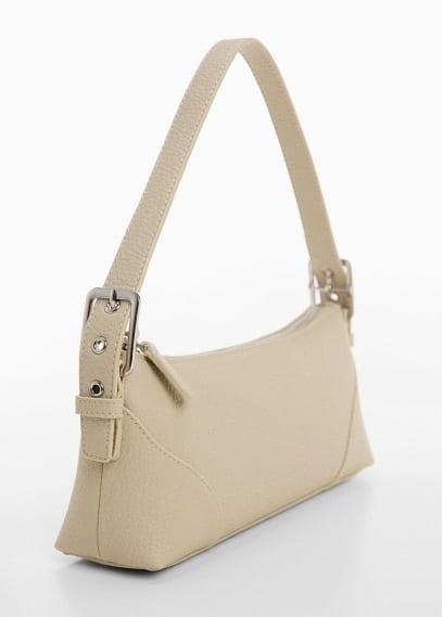 Mango Womens Buckle Detail Shoulder Bag - Light Product Image